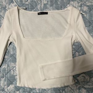 Zara White long sleeve tee - Medium